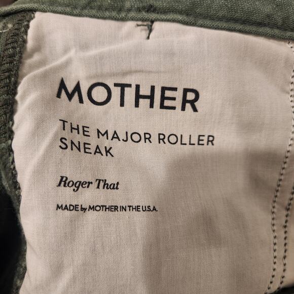New Mother the major sneak roller high waist wide leg green pants size 29 - Picture 7 of 7